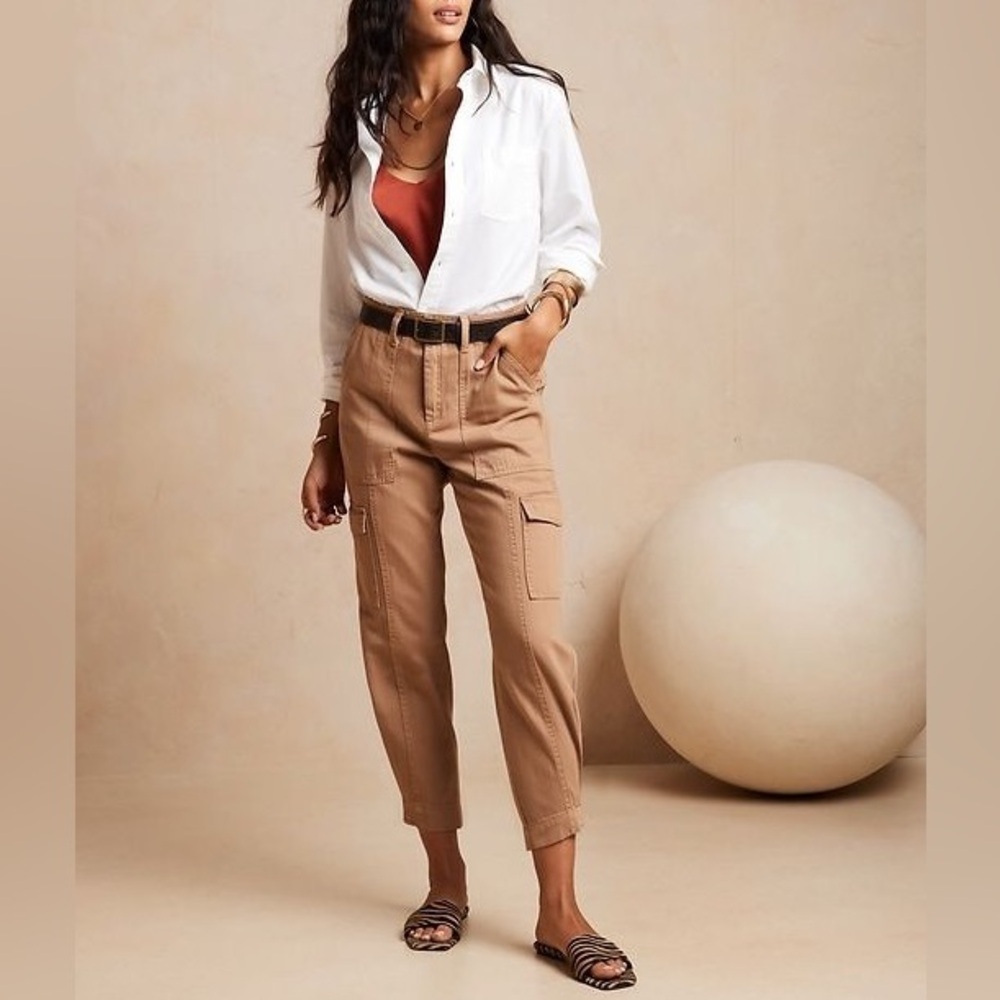 Banana Republic Factory Utility Cargo Pant - Size 00 Petite - Iced Latte - NWOT
